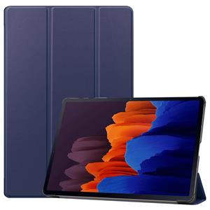 Lunso 3-Vouw sleepcover hoes - Samsung Galaxy Tab S7 Plus / Tab S8 Plus - Blauw