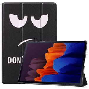 Lunso 3-Vouw sleepcover hoes - Samsung Galaxy Tab S7 Plus / Tab S8 Plus - Don't Touch