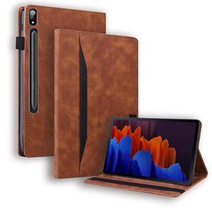 Luxe stand flip sleepcover hoes - Samsung Galaxy Tab S7 Plus / S8 Plus - Bruin