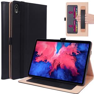 Lunso Luxe stand flip sleepcover hoes - Lenovo Tab P11 / P11 Plus - Zwart