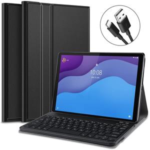 Lunso Afneembare Keyboard Hoes - Lenovo Tab M10 HD Gen 2 (2e Generatie) - Zwart