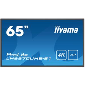 Iiyama Ultra Slim Line LH6570UHB-B1 Signage Display 164 cm (64,5 Zoll) 4K UHD, VA-Panel, 700 cd/m², 24/7, Android