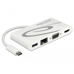 DeLOCK USB-C 3.1 Docking Station HDMI 4K 30 Hz + VGA + LAN + USB