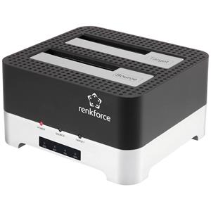 Renkforce RF-DOCKING-02 SATA USB 3.2 Gen 1 (USB 3.0) Festplatten-Kopierstation mit Clone-Funktion