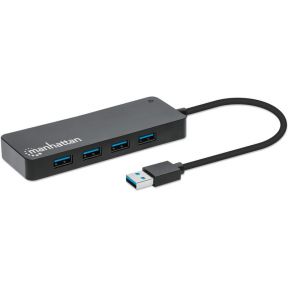 Manhattan 168403 interface hub USB 3.2 Gen 1 (3.1 Gen 1) Type-A 5000 Mbit/s Zwart
