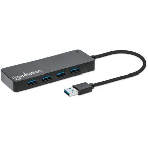 Manhattan 168403 USB 3.0-Hub Schwarz