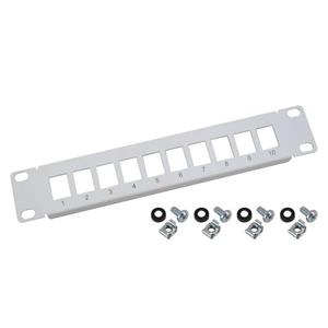 HMF »6334 Patchpanel« Netzwerk-Switch (UTP Keystone-Patchpanel für Serverschrank, 10 Zoll, 1 HE, 10 Ports RJ45, Lichtgrau)