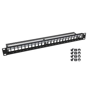 HMF »6644 Patchpanel« Netzwerk-Switch (UTP Keystone-Patchpanel für Serverschrank, 19 Zoll, 1 HE, 24 Ports RJ45, Schwarz)