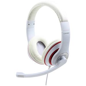 Gembird Over Ear headset Kabel Wit, Rood Volumeregeling, Headset