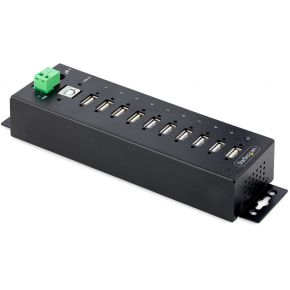 Startech .com 10-Port Industriële USB 2.0 Hub, Rugged USB Hub met ESD Level 4 Bescherming, DIN/Wand/