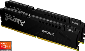 Kingston FURY Beast Schwarz 16GB Kit (2x8GB) DDR5-5200 EXPO CL36 DIMM Arbeitsspeicher