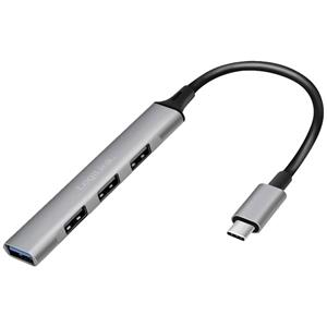 LogiLink USB 3.2 Gen 1 Slim Hub, 4-Port, Aluminiumgehäuse