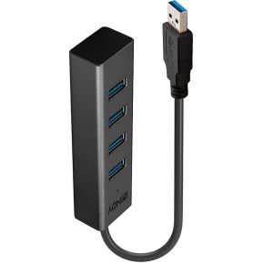 Lindy 43324 interface hub USB 3.2 Gen 1 (3.1 Gen 1) Type-A 5 Mbit/s Zwart