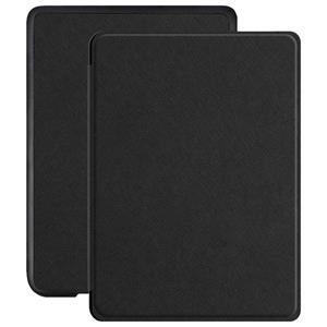 Lunso  Kobo Clara HD hoes (6 inch) - Vegan Saffiano Leren sleepcover - Zwart
