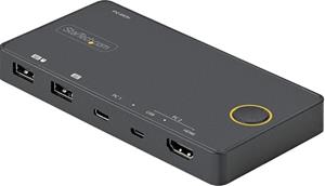 STARTECH .com 2 Port Hybride USB-A + HDMI & USB-C KVM Switch - Enkele