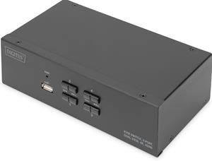 Digitus DS-12883 4 poorten KVM-switch HDMI 4096 x 2560 Pixel, 2040 x 1080 Pixel, 1920 x 1080 Pixel