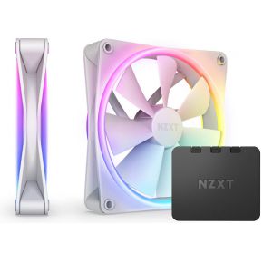 NZXT F140 RGB DUO 2-pack & RGB Controller - White - Gehäuselüfter - 140 mm - Weiß mit RGB-Beleuchtung - 36 dBA