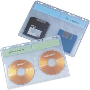 Connect CD-Hüllen PP für 4CD/DVD transparent gelocht VE=10 Stück
