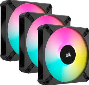 Corsair iCUE AF120 RGB ELITE 120mm PWM Triple Fan Kit 3 stuks, 4-pins PWM fan-connector, incl. Lighting Node CORE-controller