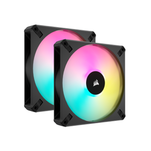 Corsair iCUE AF140 RGB ELITE 140mm PWM Dual Fan Kit 2 stuks, 4-pins PWM fan-connector, incl. Lighting Node CORE-controller