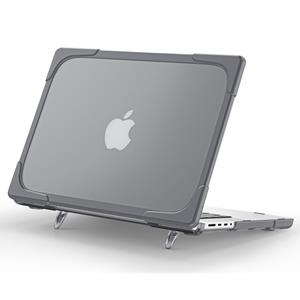 Lunso  Armor cover hoes met pootjes - MacBook Pro 14 inch (2021) - Grijs