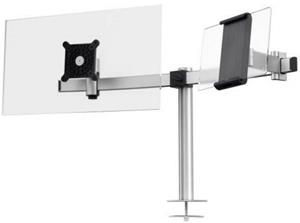 Durable Monitorarm  met bladdoorvoer voor 1 scherm en 1 tablet