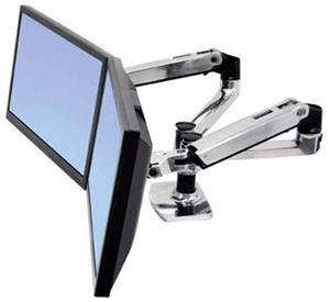 Ergotron 45-245-026 LX 2fach Monitor-Tischhalterung 38,1cm (15 ) - 68,6cm (27 ) Höhenverstellbar, N