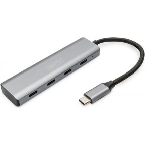 DIGITUS USB-C Hub, 4 Port, 4x USB-C 3.1 Gen 1, dunkelgrau