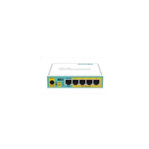 MikroTik Mikrotik hEX PoE lite. Ethernet interface type: Fast Ethernet, Bekabelingstechnologie: 10/100Base-T(X), Ethernet LAN, data-overdrachtsnelheden: 10,100 Mbit/s. Flash memory: 16 MB, Intern gehe