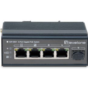 LEVEL ONE LevelOne Switch 5x GE IGP-0501 4xGE 1xGSFP 4xPoE+