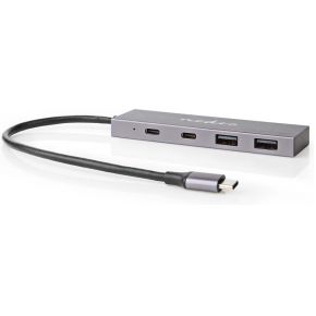 Nedis USB-Hub | 1x USB-C© 3.2 Gen 2 Male | 2x USB-A 3.2 Gen 2 Female / 2x USB-C© 3.2 Gen 2 Female | 4-