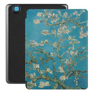 Lunso  Kobo Aura H20 Edition 2 hoes (6.8 inch) - Vegan Saffiano Leren sleep cover - Van Gogh Amandelbloesem