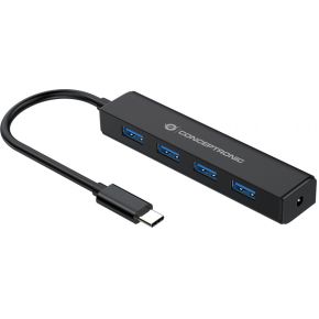 Conceptronic CTC4USB3 interface hub USB 3.2 Gen 1 (3.1 Gen 1) Type-C 5000 Mbit/s Zwart