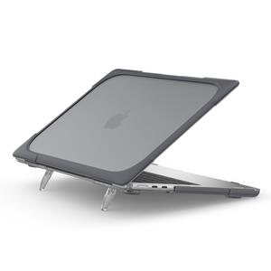 Lunso  MacBook Air 13 inch M2 (2022) - Armor cover hoes met pootjes - Grijs