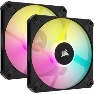 Corsair iCUE AF120 RGB SLIM 120 mm Duoset 4-pins PWM fan-connector, Incl. Lighting Node CORE