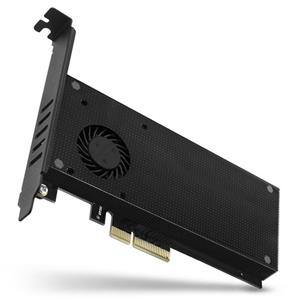 AXAGON PCEM2-DC PCIe-3.0-x4-Adapter, 1x M.2-NVMe, 1x M.2-SATA, bis 22110 - aktiv 2 poorten PCI Express x4 adapterkaart voor M.2 SSD PCIe x4