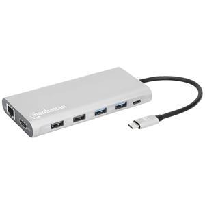 Manhattan 130660 Notebook Dockingstation integrierter Kartenleser, USB-C Power Delivery