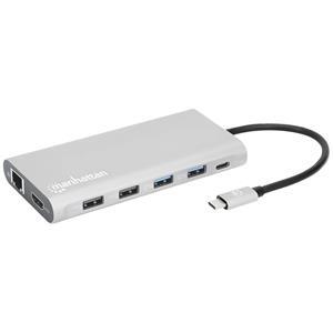 Manhattan 130660 Notebook Dockingstation integrierter Kartenleser, USB-C Power Delivery