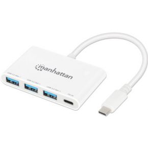 Manhattan 168434 USB 3.1 Gen 1-hub Met USB-C stekker Wit
