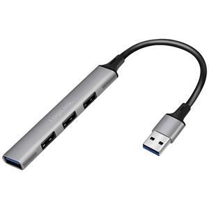 LogiLink UA0391 USB 3.0-hub Aluminium-grijs