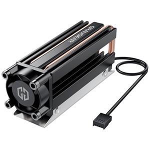 GRAUGEAR Computer-Kühler Heatpipe Kühler für M.2 2280 SSD, Kühlkörper, SSD Kühler, PWM Lüfter, regelbar, Wärmeleitpad