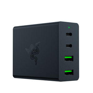 Razer USB-C 130W GaN Charger - mit 2 USB-C- und 2 USB-A-Anschlüssen, modulares Design (UK, EU, US), schwarz