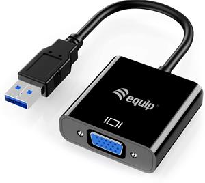 EQUIP Adapterkabel USB3.0->VGA St/Bu 0.15m 1920x1080/60HZ zwart