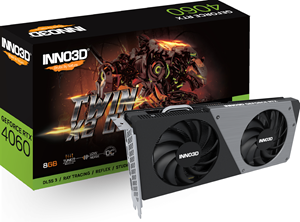 Inno3D GeForce RTX 4060 Twin X2 OC Grafikkarte - 8GB GDDR6, 1x HDMI, 3x DP