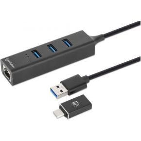 Manhattan 180894 4 Port USB 3.2 Gen 1-Hub (USB 3.0) Schwarz