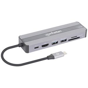 Manhattan 153928 USB-C dockingstation Geschikt voor merk (dockingstation): Universeel Incl. laadfunctie, USB-C Power Delivery