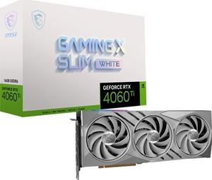 MSI Grafikkarte Nvidia GeForce RTX 4060 Ti GAMING X SLIM WHITE 16GB GDDR6-SDRAM PCIe x16 DisplayPort