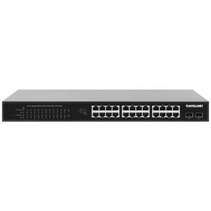 Intellinet 24-Port Gigabit Ethernet PoE+ Switch mit 2 SFP-Ports PoE-Strombudget 370W 19  19 Zoll N