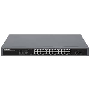 Intellinet 24-Port Gigabit PoE+ Switch mit 2 SFP Ports 370W Powered Device Monitor 19  19 Zoll Net