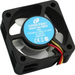 Cooltek Silent Fan 4020 PC-Gehäuse-Lüfter Schwarz, Weiß (B x H x T) 40 x 20 x 40mm